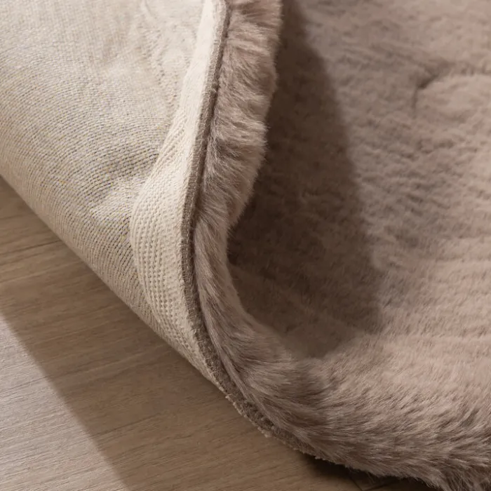 Hochflor Teppich Rund - Comfy Supreme Taupe