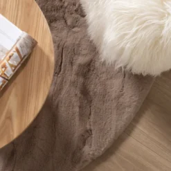 Hochflor Teppich Rund - Comfy Supreme Taupe