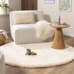 Hochflor Teppich Rund - Comfy Supreme Creme