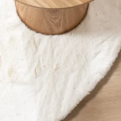 Hochflor Teppich Rund - Comfy Supreme Weiß