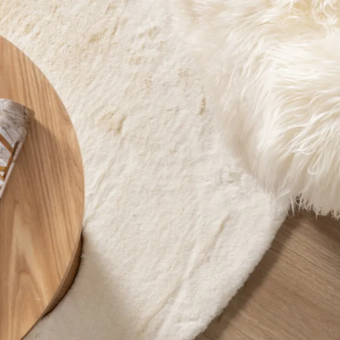 Hochflor Teppich Rund - Comfy Supreme Weiß