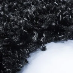 Hochflor Teppich Rund - Edge Schwarz