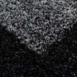 Hochflor Teppich Rund - Edge Schwarz