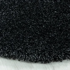 Hochflor Teppich Rund - Fuzzy Anthrazit