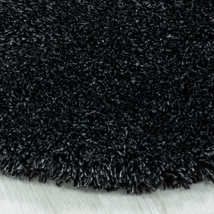 Hochflor Teppich Rund - Fuzzy Anthrazit