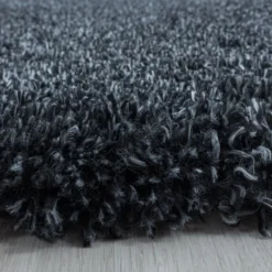 Hochflor Teppich Rund - Fuzzy Anthrazit