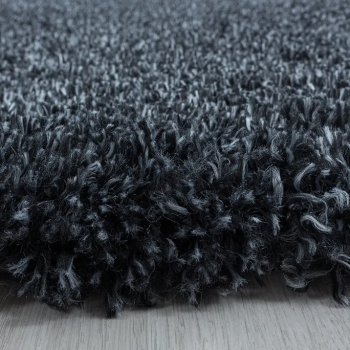 Hochflor Teppich Rund - Fuzzy Anthrazit