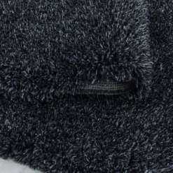 Hochflor Teppich Rund - Fuzzy Anthrazit