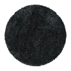 Hochflor Teppich Rund - Fuzzy Anthrazit