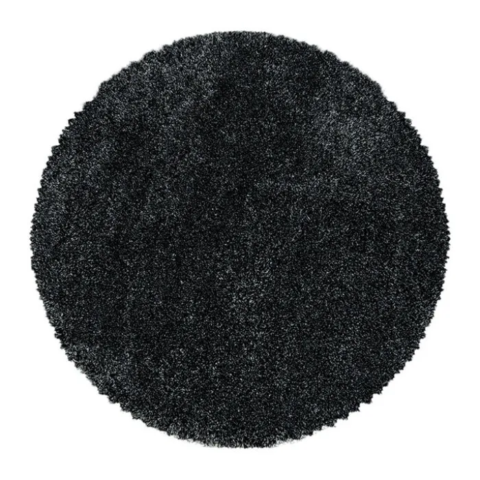 Hochflor Teppich Rund - Fuzzy Anthrazit