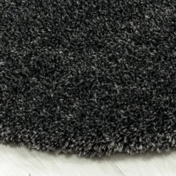 Hochflor Teppich Rund - Fuzzy Dunkelgrau