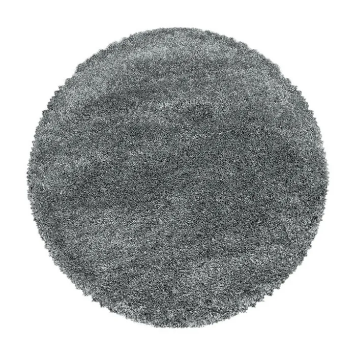 Hochflor Teppich Rund - Fuzzy Grau