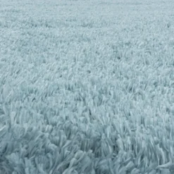 Hochflor Teppich Rund - Fuzzy Hellblau