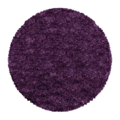 Hochflor Teppich Rund - Fuzzy Lila