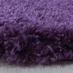 Hochflor Teppich Rund - Fuzzy Lila