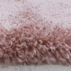 Hochflor Teppich Rund - Fuzzy Rosa