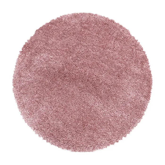 Hochflor Teppich Rund - Fuzzy Rosa