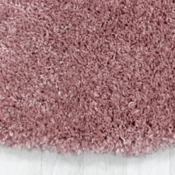 Hochflor Teppich Rund - Fuzzy Rosa