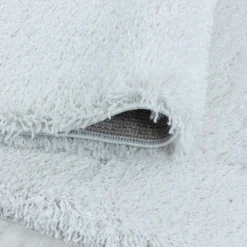 Hochflor Teppich Rund - Fuzzy Weiß