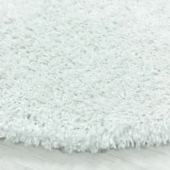 Hochflor Teppich Rund - Fuzzy Weiß