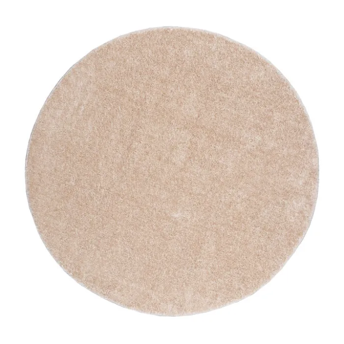 Hochflor Teppich Rund - Glazy Beige Creme