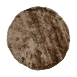 Hochflor Teppich Rund - Glorious Taupe