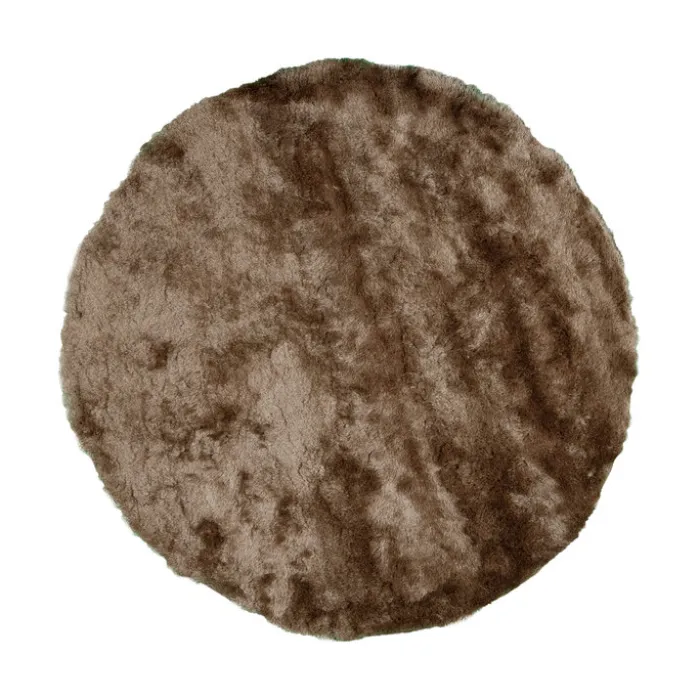Hochflor Teppich Rund - Glorious Taupe