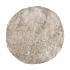 Hochflor Teppich Rund - Glorious Champagner Creme
