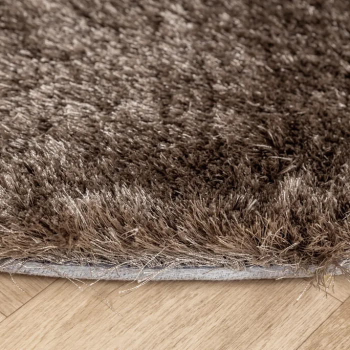 Hochflor Teppich Rund - Glorious Silber Grau