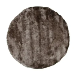 Hochflor Teppich Rund - Glorious Silber Grau