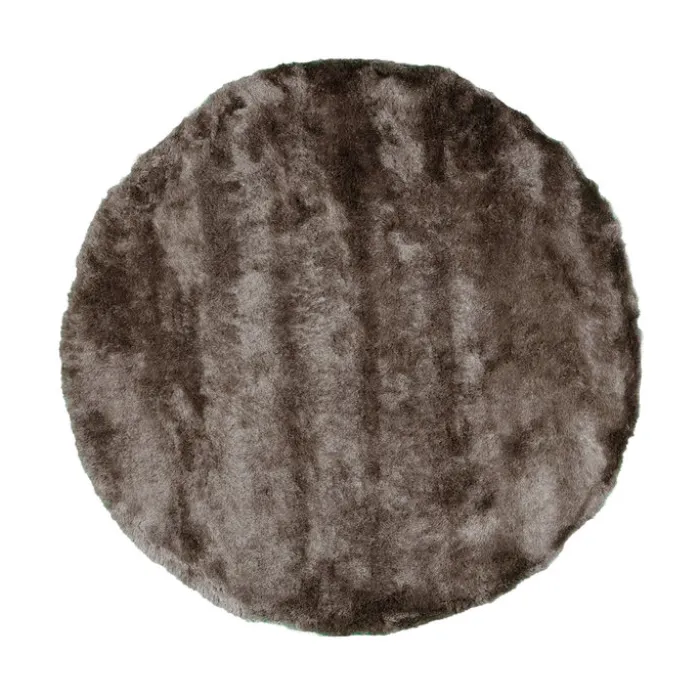 Hochflor Teppich Rund - Glorious Silber Grau