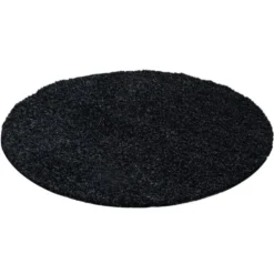Hochflor Teppich Rund - Life Anthrazit