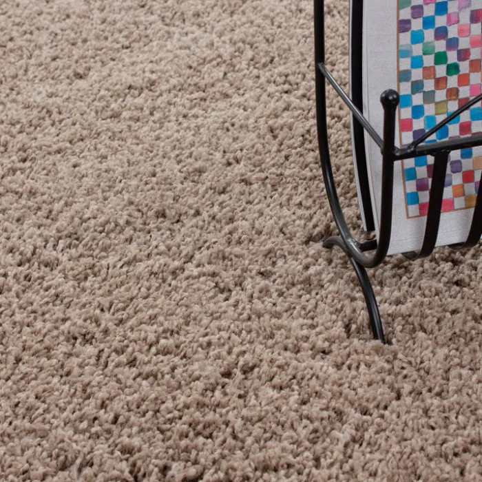 Hochflor Teppich Rund - Life Beige