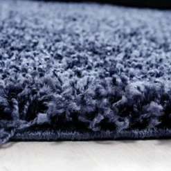 Hochflor Teppich Rund - Life Blau