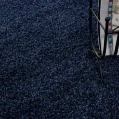 Hochflor Teppich Rund - Life Blau