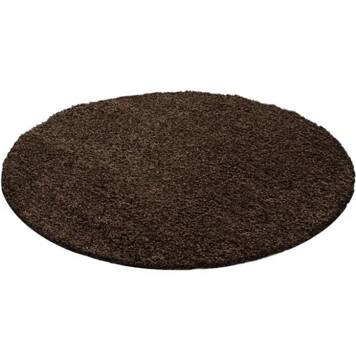 Hochflor Teppich Rund - Life Braun