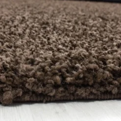 Hochflor Teppich Rund - Life Braun