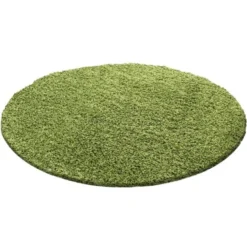 Hochflor Teppich Rund - Life Grün