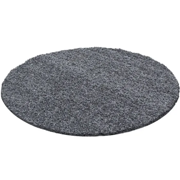 Hochflor Teppich Rund - Life Grau