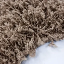 Hochflor Teppich Rund - Life Hellbraun