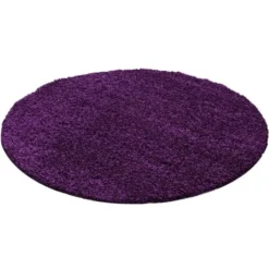 Hochflor Teppich Rund - Life Lila