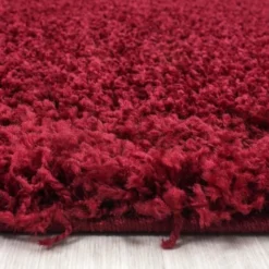 Hochflor Teppich Rund - Life Rot