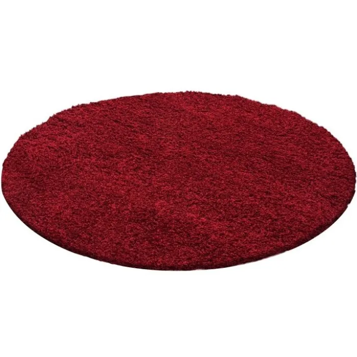 Hochflor Teppich Rund - Life Rot
