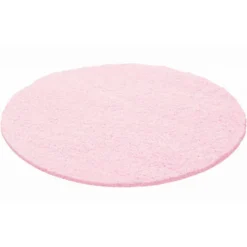 Hochflor Teppich Rund - Life Rosa