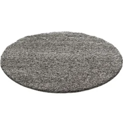 Hochflor Teppich Rund - Life Taupe