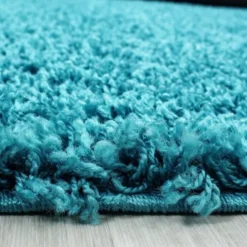 Hochflor Teppich Rund - Life Türkis
