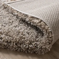 Hochflor Wohnzimmer Teppich - Yves Taupe