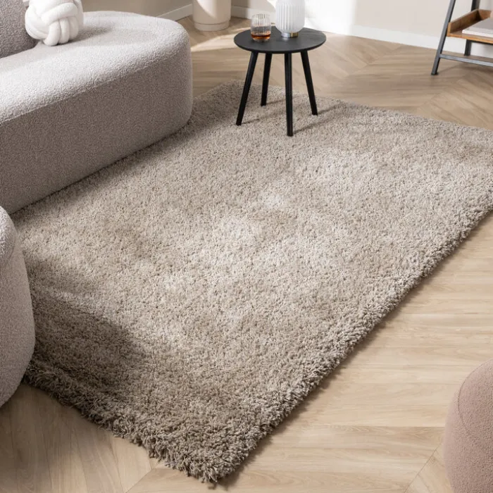 Hochflor Wohnzimmer Teppich - Yves Taupe