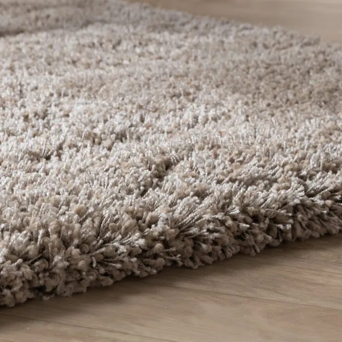 Hochflor Wohnzimmer Teppich - Yves Taupe