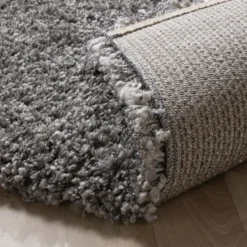 Hochflor Wohnzimmer Teppich - Yves Grau